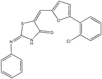 5-{[5-(2-chlorophenyl)-2-furyl]methylene}-2-(phenylimino)-1,3-thiazolidin-4-one 结构式