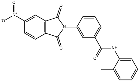 3-{5-nitro-1,3-dioxo-1,3-dihydro-2H-isoindol-2-yl}-N-(2-methylphenyl)benzamide 结构式