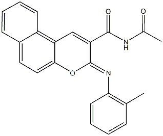 N-acetyl-3-[(2-methylphenyl)imino]-3H-benzo[f]chromene-2-carboxamide 结构式
