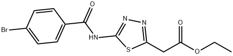 ethyl {5-[(4-bromobenzoyl)amino]-1,3,4-thiadiazol-2-yl}acetate 结构式