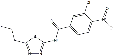 3-chloro-4-nitro-N-(5-propyl-1,3,4-thiadiazol-2-yl)benzamide 结构式