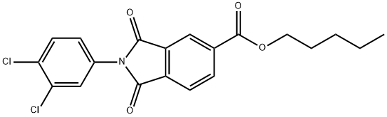 pentyl 2-(3,4-dichlorophenyl)-1,3-dioxo-5-isoindolinecarboxylate 结构式