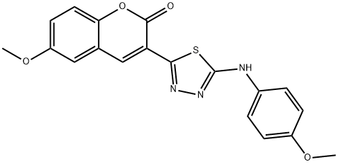 6-methoxy-3-[5-(4-methoxyanilino)-1,3,4-thiadiazol-2-yl]-2H-chromen-2-one 结构式