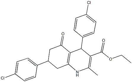 ethyl 4,7-bis(4-chlorophenyl)-2-methyl-5-oxo-1,4,5,6,7,8-hexahydro-3-quinolinecarboxylate 结构式