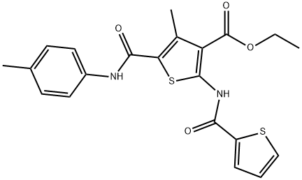 ethyl 4-methyl-2-[(2-thienylcarbonyl)amino]-5-(4-toluidinocarbonyl)-3-thiophenecarboxylate 结构式