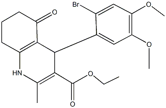 ethyl 4-(2-bromo-4,5-dimethoxyphenyl)-2-methyl-5-oxo-1,4,5,6,7,8-hexahydro-3-quinolinecarboxylate 结构式