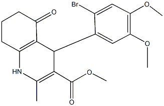 methyl 4-(2-bromo-4,5-dimethoxyphenyl)-2-methyl-5-oxo-1,4,5,6,7,8-hexahydro-3-quinolinecarboxylate 结构式