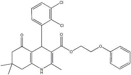 2-phenoxyethyl 4-(2,3-dichlorophenyl)-2,7,7-trimethyl-5-oxo-1,4,5,6,7,8-hexahydro-3-quinolinecarboxylate 结构式