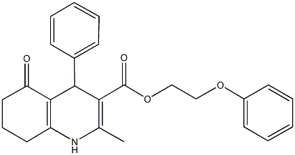 2-phenoxyethyl 2-methyl-5-oxo-4-phenyl-1,4,5,6,7,8-hexahydro-3-quinolinecarboxylate 结构式