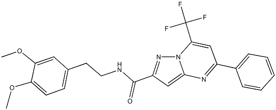 N-[2-(3,4-dimethoxyphenyl)ethyl]-5-phenyl-7-(trifluoromethyl)pyrazolo[1,5-a]pyrimidine-2-carboxamide 结构式