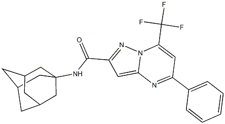 N-(1-adamantyl)-5-phenyl-7-(trifluoromethyl)pyrazolo[1,5-a]pyrimidine-2-carboxamide 结构式