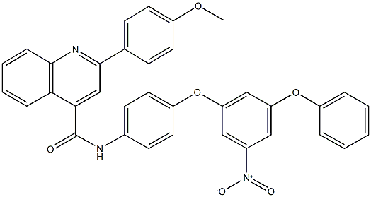 N-(4-{3-nitro-5-phenoxyphenoxy}phenyl)-2-(4-methoxyphenyl)quinoline-4-carboxamide 结构式