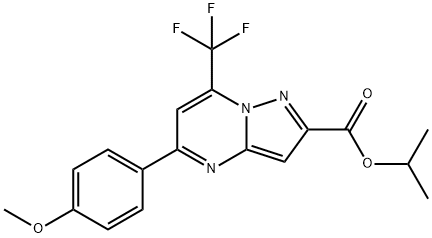 isopropyl 5-(4-methoxyphenyl)-7-(trifluoromethyl)pyrazolo[1,5-a]pyrimidine-2-carboxylate 结构式