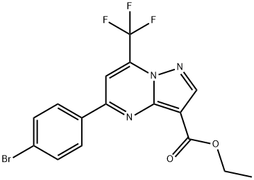 ethyl 5-(4-bromophenyl)-7-(trifluoromethyl)pyrazolo[1,5-a]pyrimidine-3-carboxylate 结构式