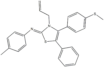 N-(3-allyl-4-[4-(methylsulfanyl)phenyl]-5-phenyl-1,3-thiazol-2(3H)-ylidene)-N-(4-methylphenyl)amine 结构式