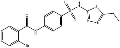 2-bromo-N-(4-{[(5-ethyl-1,3,4-thiadiazol-2-yl)amino]sulfonyl}phenyl)benzamide 结构式