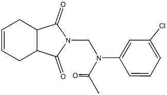 N-(3-chlorophenyl)-N-[(1,3-dioxo-1,3,3a,4,7,7a-hexahydro-2H-isoindol-2-yl)methyl]acetamide 结构式