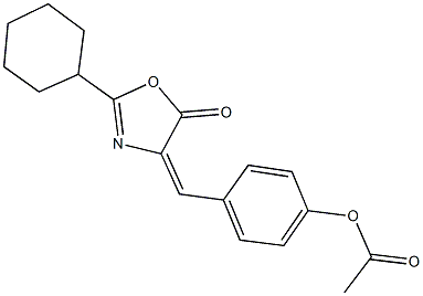 4-[(2-cyclohexyl-5-oxo-1,3-oxazol-4(5H)-ylidene)methyl]phenyl acetate 结构式