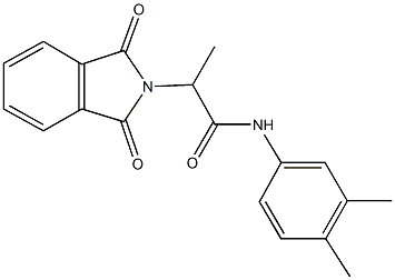 N-(3,4-dimethylphenyl)-2-(1,3-dioxo-1,3-dihydro-2H-isoindol-2-yl)propanamide 结构式