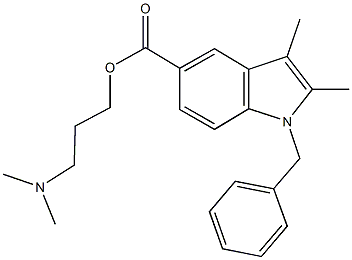 3-(dimethylamino)propyl 1-benzyl-2,3-dimethyl-1H-indole-5-carboxylate 结构式