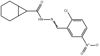 N'-{2-chloro-5-nitrobenzylidene}bicyclo[4.1.0]heptane-7-carbohydrazide 结构式