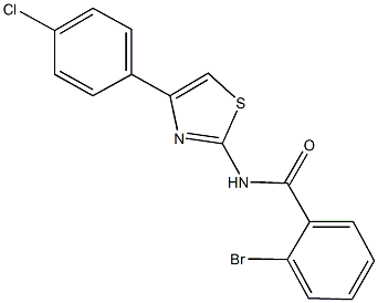 2-bromo-N-[4-(4-chlorophenyl)-1,3-thiazol-2-yl]benzamide 结构式