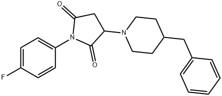 3-(4-benzyl-1-piperidinyl)-1-(4-fluorophenyl)-2,5-pyrrolidinedione 结构式