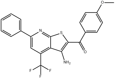 [3-amino-6-phenyl-4-(trifluoromethyl)thieno[2,3-b]pyridin-2-yl](4-methoxyphenyl)methanone 结构式