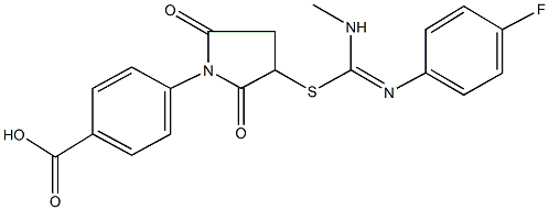 4-(3-{[[(4-fluorophenyl)imino](methylamino)methyl]sulfanyl}-2,5-dioxo-1-pyrrolidinyl)benzoic acid 结构式