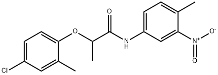 2-(4-chloro-2-methylphenoxy)-N-{3-nitro-4-methylphenyl}propanamide 结构式