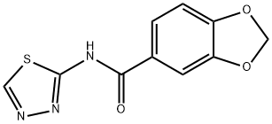 N-(1,3,4-thiadiazol-2-yl)-1,3-benzodioxole-5-carboxamide 结构式