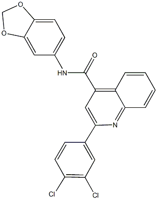 N-(1,3-benzodioxol-5-yl)-2-(3,4-dichlorophenyl)-4-quinolinecarboxamide 结构式