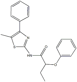 N-(5-methyl-4-phenyl-1,3-thiazol-2-yl)-2-phenoxybutanamide 结构式