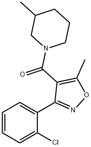 1-{[3-(2-chlorophenyl)-5-methyl-4-isoxazolyl]carbonyl}-3-methylpiperidine 结构式