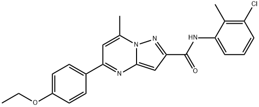 N-(3-chloro-2-methylphenyl)-5-(4-ethoxyphenyl)-7-methylpyrazolo[1,5-a]pyrimidine-2-carboxamide 结构式