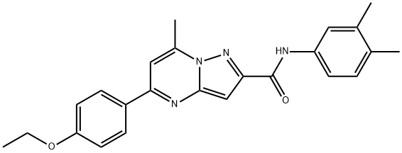 N-(3,4-dimethylphenyl)-5-(4-ethoxyphenyl)-7-methylpyrazolo[1,5-a]pyrimidine-2-carboxamide 结构式
