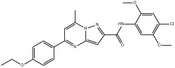 N-(4-chloro-2,5-dimethoxyphenyl)-5-(4-ethoxyphenyl)-7-methylpyrazolo[1,5-a]pyrimidine-2-carboxamide 结构式