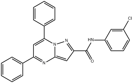 N-(3-chlorophenyl)-5,7-diphenylpyrazolo[1,5-a]pyrimidine-2-carboxamide 结构式