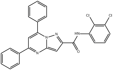 N-(2,3-dichlorophenyl)-5,7-diphenylpyrazolo[1,5-a]pyrimidine-2-carboxamide 结构式