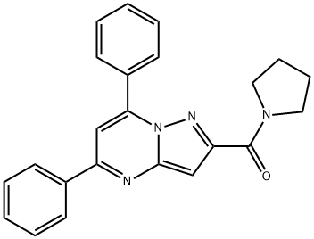 5,7-diphenyl-2-(1-pyrrolidinylcarbonyl)pyrazolo[1,5-a]pyrimidine 结构式