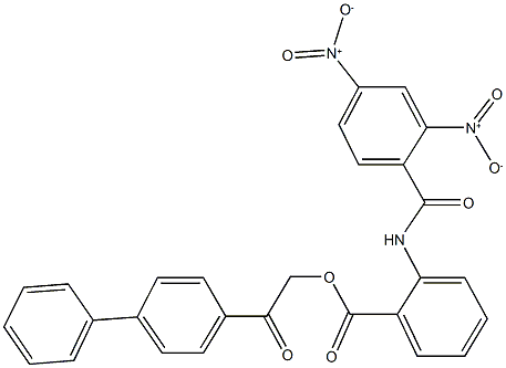 2-[1,1'-biphenyl]-4-yl-2-oxoethyl 2-({2,4-dinitrobenzoyl}amino)benzoate 结构式