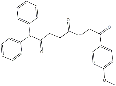 2-(4-methoxyphenyl)-2-oxoethyl 4-(diphenylamino)-4-oxobutanoate 结构式