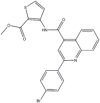 methyl 3-({[2-(4-bromophenyl)-4-quinolinyl]carbonyl}amino)-2-thiophenecarboxylate 结构式