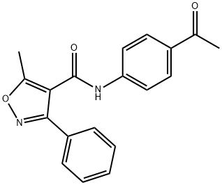 N-(4-acetylphenyl)-5-methyl-3-phenyl-4-isoxazolecarboxamide 结构式