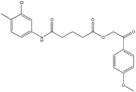 2-(4-methoxyphenyl)-2-oxoethyl 5-(3-chloro-4-methylanilino)-5-oxopentanoate 结构式