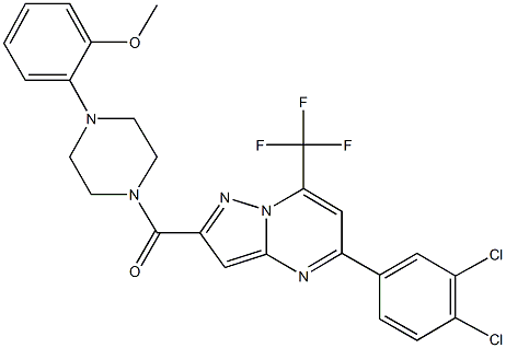 2-(4-{[5-(3,4-dichlorophenyl)-7-(trifluoromethyl)pyrazolo[1,5-a]pyrimidin-2-yl]carbonyl}-1-piperazinyl)phenyl methyl ether 结构式