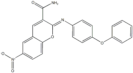 6-nitro-2-[(4-phenoxyphenyl)imino]-2H-chromene-3-carboxamide 结构式