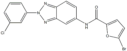 5-bromo-N-[2-(3-chlorophenyl)-2H-1,2,3-benzotriazol-5-yl]-2-furamide 结构式