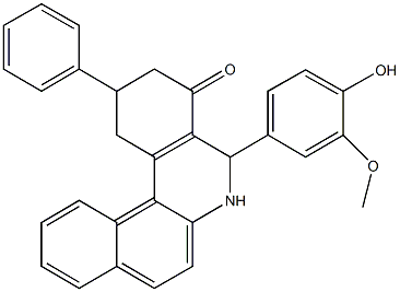 5-(4-hydroxy-3-methoxyphenyl)-2-phenyl-2,3,5,6-tetrahydrobenzo[a]phenanthridin-4(1H)-one 结构式