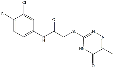 N-(3,4-dichlorophenyl)-2-[(6-methyl-5-oxo-4,5-dihydro-1,2,4-triazin-3-yl)sulfanyl]acetamide 结构式